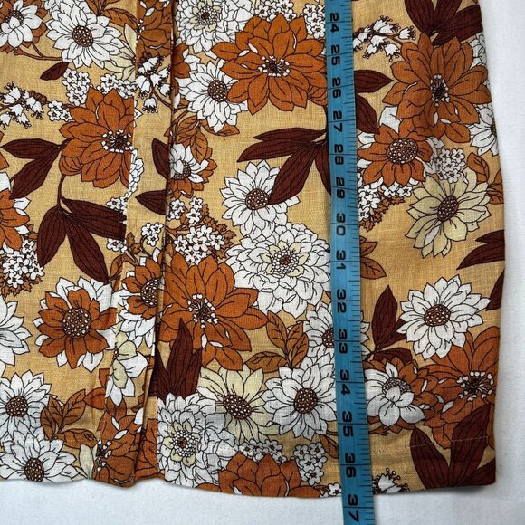 J Crew Zinnia Floral V-Back Linen Mini Dress Camel Brown size 12 NWT - Picture 8 of 15